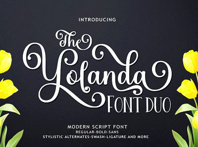 The Yolanda Font Duo branding cand design font graphic design illustration logo script wedding