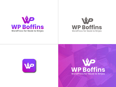 WF BOFFINS, WP  Lettermark logo branding