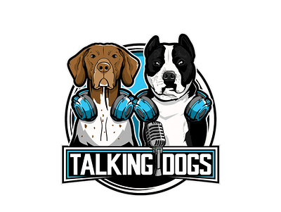 TALKING DOG PODCAST animation cartoon cartoon character design dog dog logo template vector