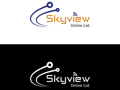 Online service center logo deisgn "Sky View" branding clean concept art design flat graphic design lettering logo logo deisgn minimal