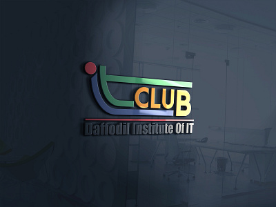 IT Club logo design of Daffodil Institute of IT clean design flat graphic design illustration lettering logo logo deisgn minimal