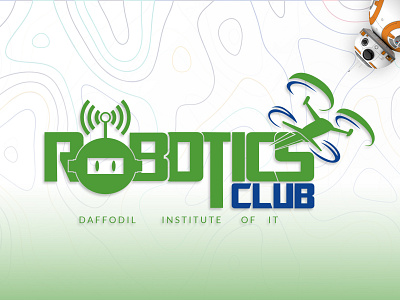 Robotics Club logo design of Daffodil Institute of IT clean design flat graphic design illustration lettering logo logo deisgn minimal