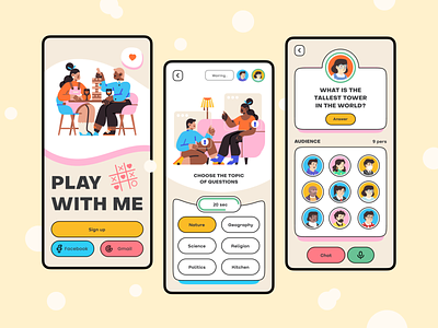 PLAY x ME app branding date design graphic design illustration mobile playing ui ux