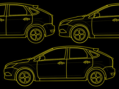 Car Outlines car hatch back outline pattern wireframe