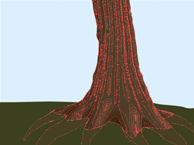 Tree of Liberty - in-progress bark illustration illustrator in progress roots tree trunk vector