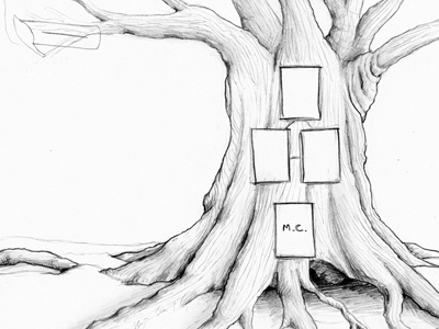 Tree of Liberty - in-progress 5 illustration in progress roots sketch tree trunk