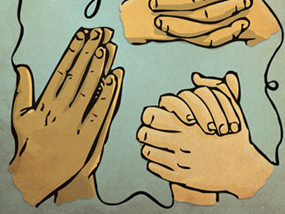 Praying Hands illustration messaging texture tone