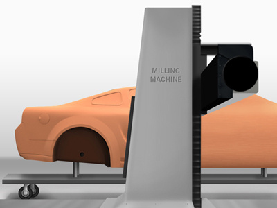 Milling Machine design frames illustration photoshop realistic imagery scene