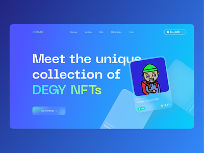 NFT Marketplace cards cover page illustration landing landing page main page marketplace nft nft marketplace ui uiux uiux design webdesign