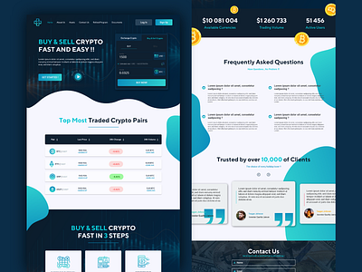 Crypto Buy and Sell Website uiux adobe xd branding cards ui clean crypto crypto buy and sell crypto exchange cryptocurrency design graphic design landing page minimal modern simple trading ui ux unique website