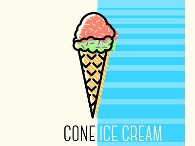 Cone Ice Cream design illustration summer