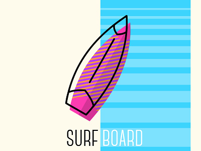 Surf Board design illustration summer