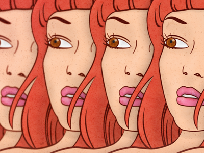 Redhead Illustration + iPhone wallpaper