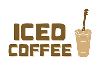 Iced Coffee (Cover Band) Logo band brown coffee cover band cup drink guitar ice iced coffee logo music
