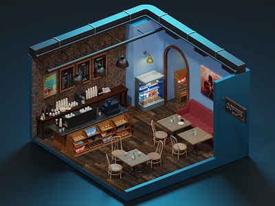 The Coffeeshop 3d design graphic design illustration