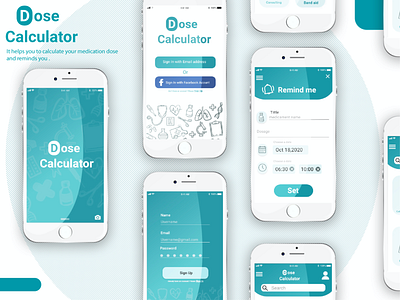 Dose Calculator iOS App Screens app application design doctor dose ui ui design ux ux design