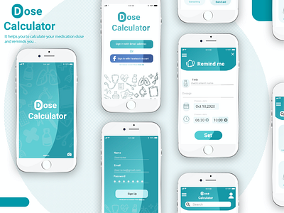 Dose Calculator iOS App Screens