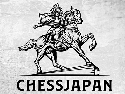 CHESSJAPAN animal art animal logo black and white brand identity branding design chess clasic contests design drawing hand drawn horse logo industry labeldesign logo logos orders sketch vintage design vintage logo