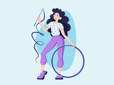 Gymnast adobe illustrator character character design design dribbble girl girl character gymnast happy girl human illustration person vector