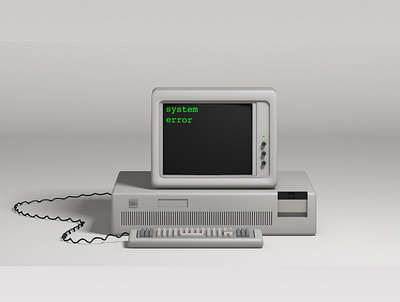 3D old IBM desktop 3d c4d computer