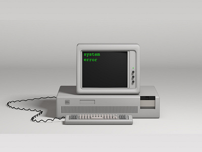 3D old IBM desktop