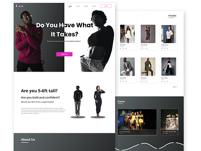 iModel Landing page branding design logo minimal typography ui ux web website