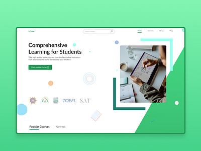 uLearn E-Learning Website 100daysofui branding dailyui dailyuichallenge design education elearning figma figmadesign landing page landingpage logo school ui ux vector website