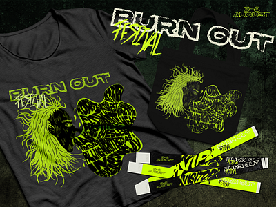 Burn Out Festival design festival graphicdesign illustration merch wristband