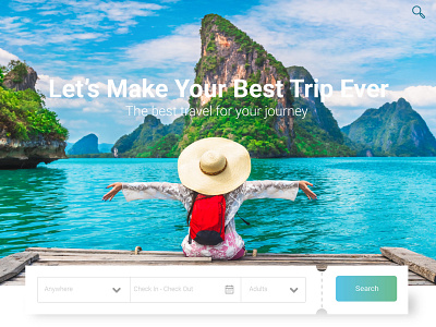 Travel Landing Page booking checkin checkout design journey landing page landingpage landscape search travel travell trip uxui view