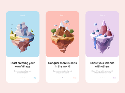 Game app onboarding design app colours concept daily dailyui design game game app illustration onbaordingscreen onboarding onboarding game onboarding screen onboarding ui pastel ploygononboarding polygon screen screens ui