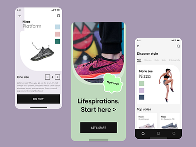 Mobile App for sport shoes appdesign creative dailyui design e commerce figma sportshoes ui uidesigner uiuxdesign userexperience userinterface uxdesign uxdesigner uxinspiration