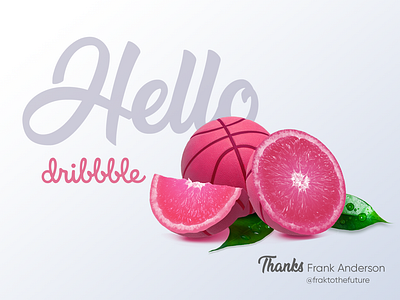 Hello Dribbble! basketball debut first shot fruit hello dribbble orange photo manipulation pink
