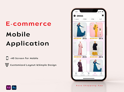 Online Clothing Store - eCommerce UX & UI Design ecommerce app mobile app photoshop shot ui uid uiux xd