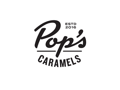 Pop's Caramels logo script