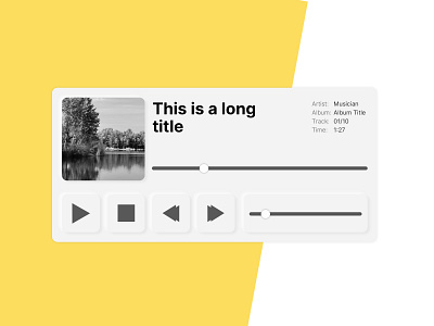 Simple Audio Player UI audio audio player blackandwhite flat minimal minimalist monochrome music player music player ui ui ui design uidesign