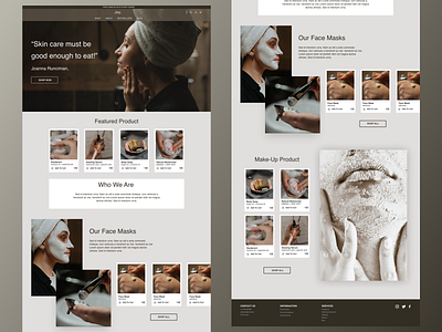 Skincare website - landing page designer landingpage product design project ui ui ux ui design uidesign uiux user experience user experience ux user interface user interface design userinterface ux webdesign website website design