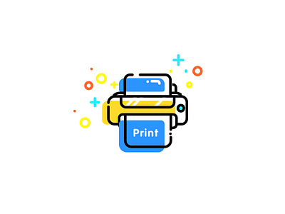 Print icon colorful icon