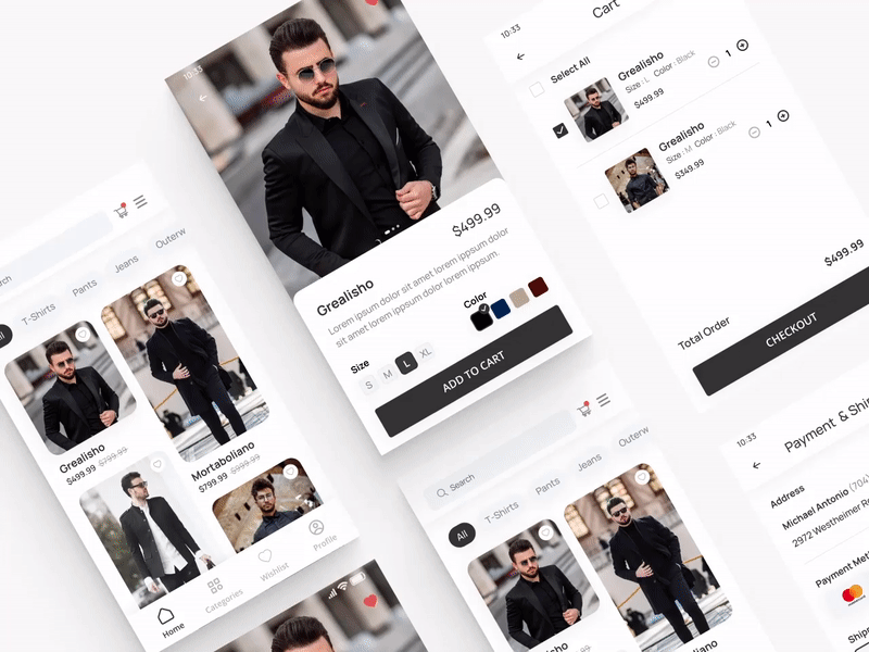 Men's Clothing Store App app clothing app ecommerce app fashion app mobile app ui