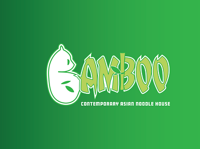 Daily Logo Challenge: Day 3 - Panda asian bamboo bamboo logo daily logo daily logo design dailylogo dailylogochallenge gradient green house illustrator leaves noodle panda