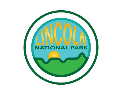 Daily Logo Challenge: Day 20 | Lincoln National Park air blue branding daily logo daily logo design dailylogo dailylogochallenge design green greenery hills illustration lincoln logo national park sun