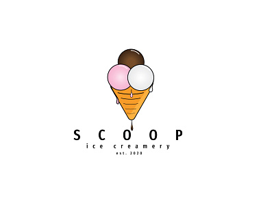 Daily Logo Challenge: Day 27 | Scoop branding creamery daily logo daily logo design dailylogo dailylogochallenge design drop ice cream ice cream cone ice cream shop ice cream truck illustration logo melting scoop