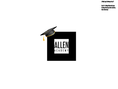 Daily Logo Challenge: Day 38 | Allen Academy academy black branding daily logo daily logo design dailylogo dailylogochallenge design graduation logo square university yellow