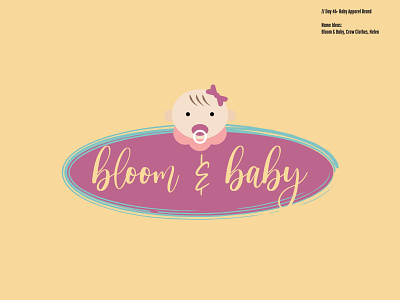 Daily Logo Challenge: Day 46 | Bloom & Baby baby baby clothes baby shower baby wear babypink blue branding craw clothes daily logo daily logo design dailylogo dailylogochallenge harris robert helen illustration infant logo newborn pink