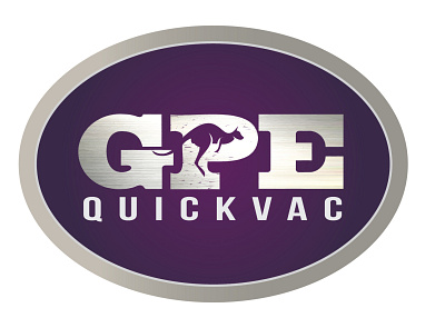 GPE QuickVac Logo australian australian made branding brushed brushed metal buckle engineering engineering logo gpe gpe kangaroo logo kangoo logo logodesign metal purple purple gradient purple logo quick vac