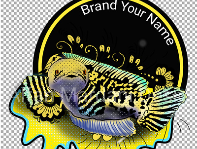 Channa auranti logo art design flat illustration logo vector