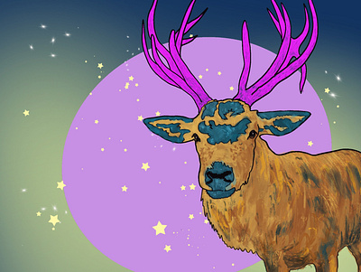 Oh deer animal deer design elk illustration