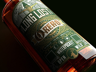 Long Lost Oread Liqueur Label gin label liqueur oread oread organic