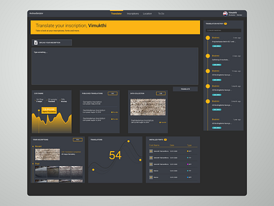 Archeoscriptor - Brahmi Inscription Translator editor translator ui design uiux webapp webapp design webdesign
