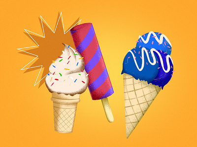 Ice cream and Popsicles ice cream illustration minimalist popsicle