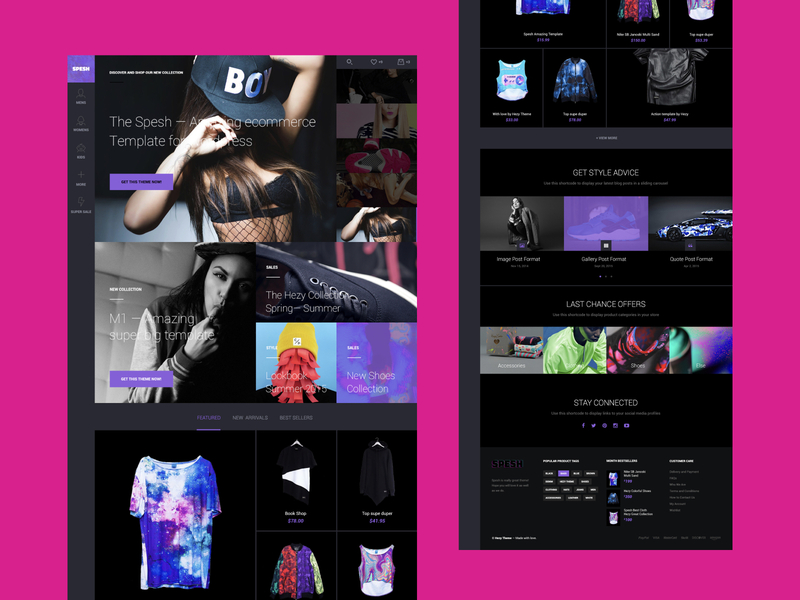 Dark homepage for Spesh eCommerce website / Glitch black dark ui dress ecommerce featured gilrs glitch homepage sexy shop stay connected store superstar theme typography ui uidesign ux web website design